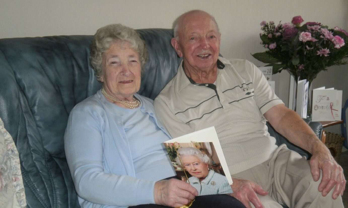 Nellie and Charlie Gillespie on their 70th wedding anniversary.