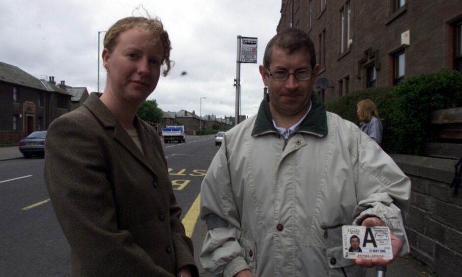 Raymond Gerrard in Dundee with future deputy first minister Shona Robison.
