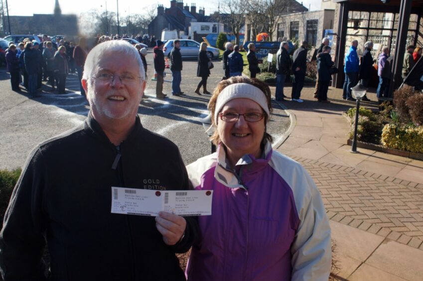 Gordon and Joy Milne were among the lucky people who got Quo tickets at Links Hotel. Image: Tony Morrison.