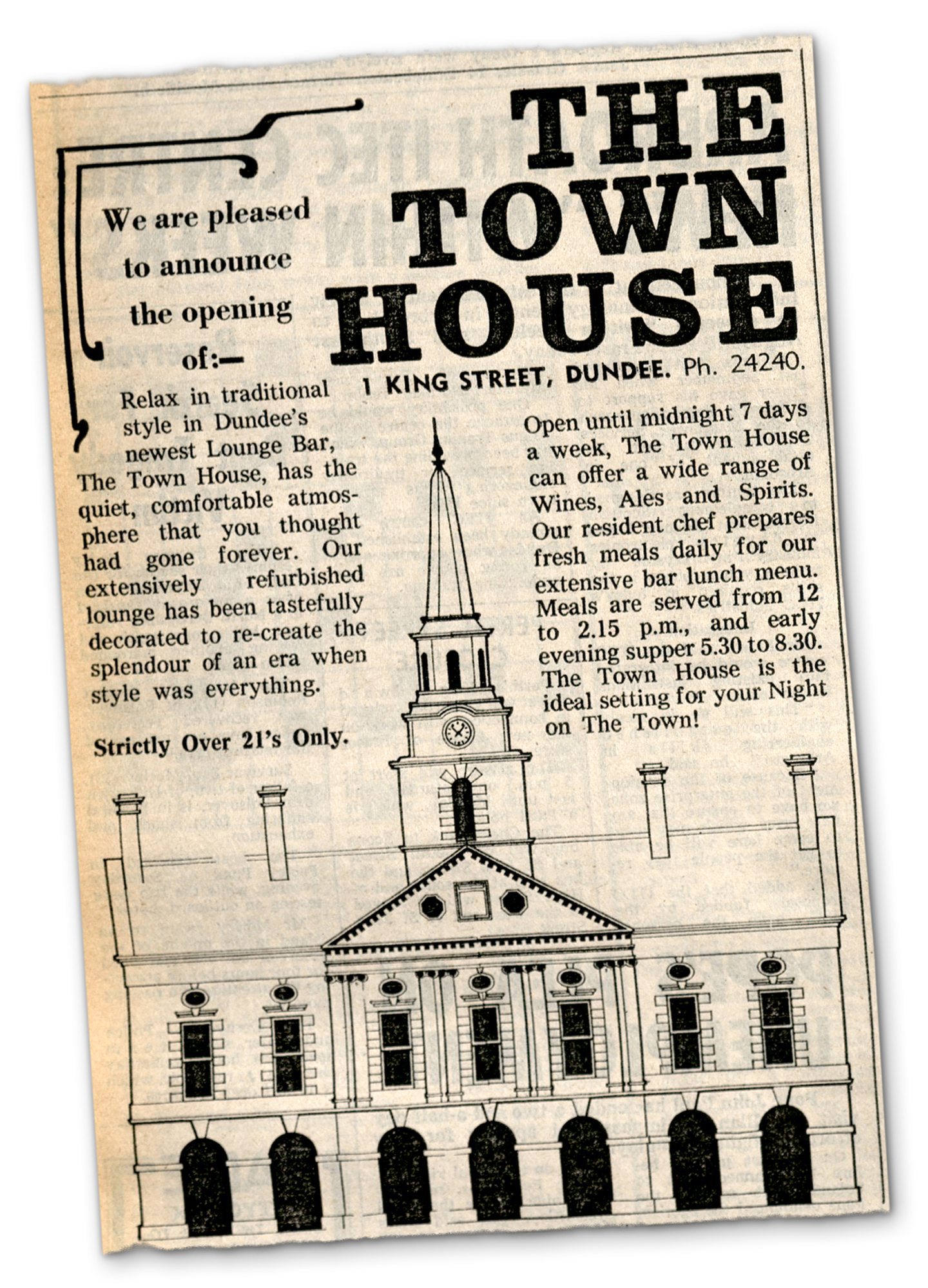 The advertising feature had high hopes for the Town House. Image: DC Thomson.