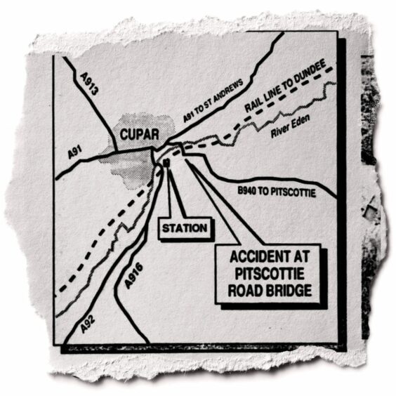The Courier produced a map that showed where the accident happened. Image: DC Thomson.