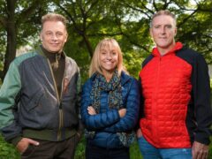 Springwatch’s Chris Packham, Michaela Strachan and Iolo Williams (BBC/Jo Charlesworth)
