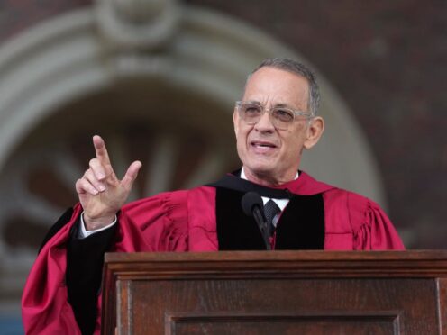 Actor Tom Hanks delivers a commencement address at Harvard University (Steven Senne/AP)