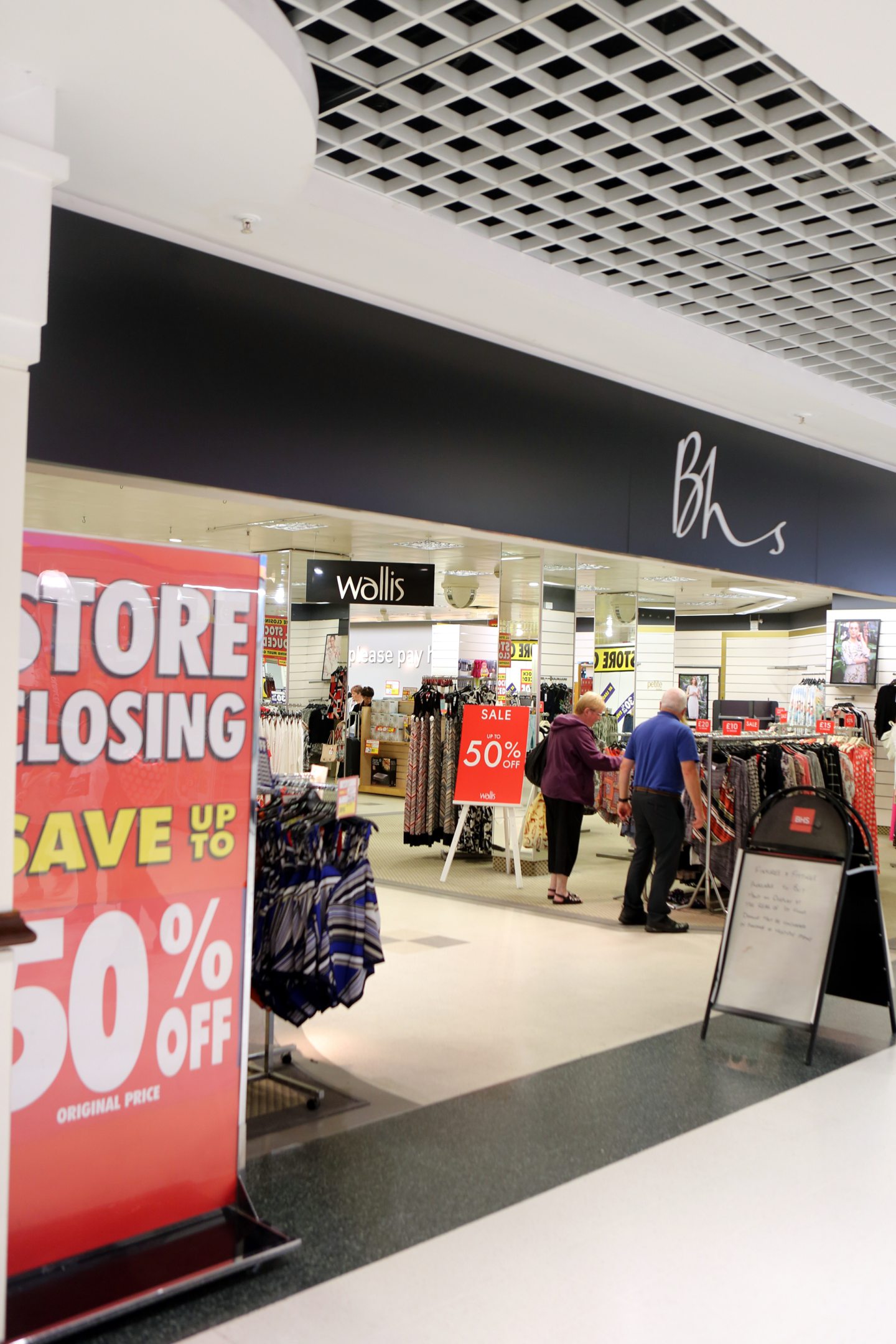 BHS limped on with 50% off everything until the shutters came down. Image: DC Thomson.