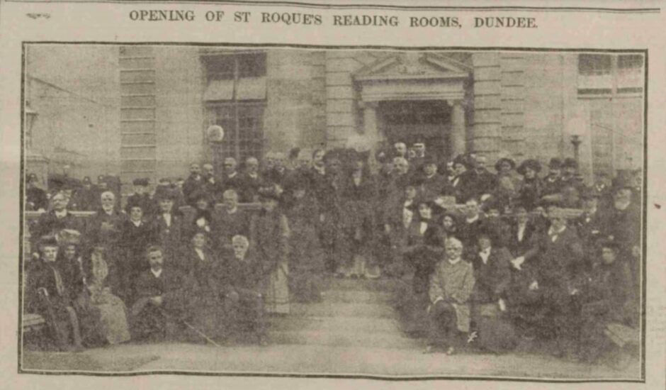 A newspaper cutting marking the unveiling of St Roque's Reading Rooms in December 1910. Image: DC Thomson.