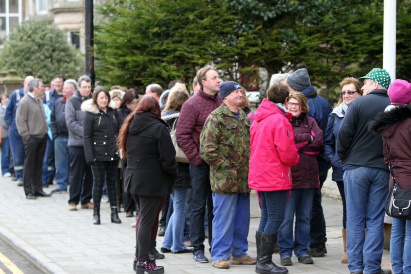 Madness fans queuing for tickets in 2015.
