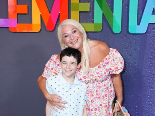 Vanessa Feltz and her grandson Zekey were among stars and their families attending a gala screening of Pixar’s new film, Elemental (Ian West/PA)