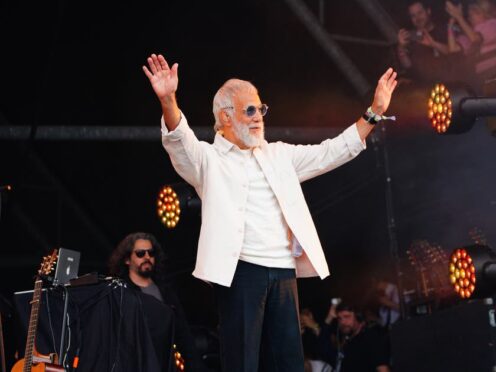 Yusuf/Cat Stevens performing on the Pyramid Stage at the Glastonbury Festival (Ben Birchall/PA)