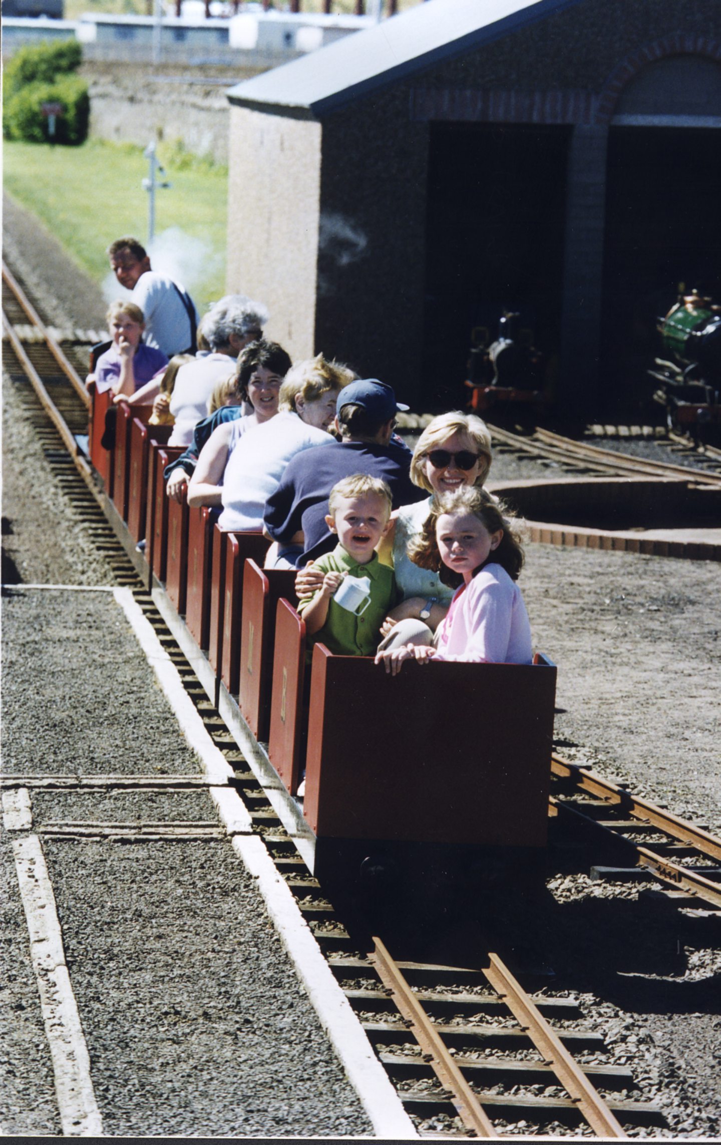 Another happy scene as holidaymakers enjoy a summer ride on Kerr's miniature railway. Image: DC Thomson.