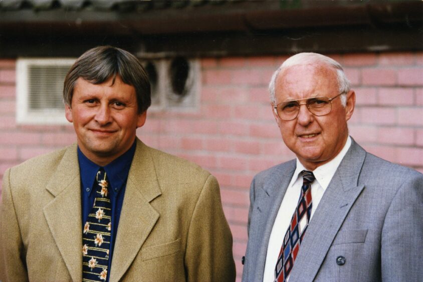Sturrock pictured with old boss Jim McLean when he returned to take the United job. Image: DC Thomson.