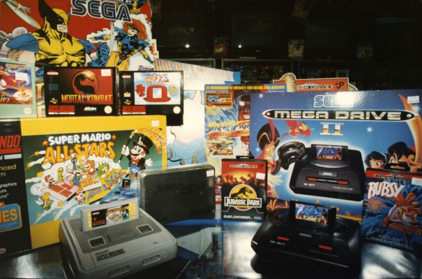 Sega and Nintendo games pictured in December 1993. Image: DC Thomson.