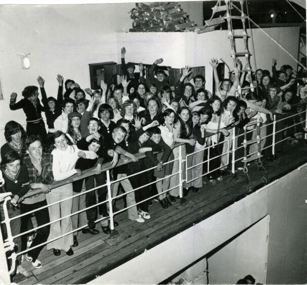 Children on board the Uganda at King George Wharf before a two-week cruise in June 1973. Image: DC Thomson.