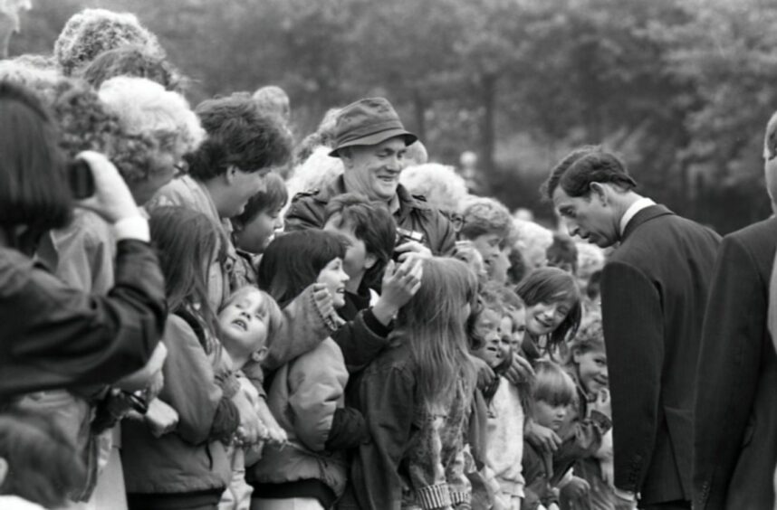 Prince Charles in Glenrothes in 1988.