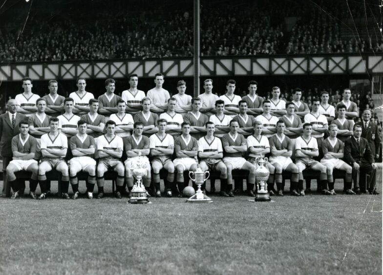 Craig Brown in the bottom row lines up alongside his Rangers team-mates in 1960. Image: DC Thomson.
