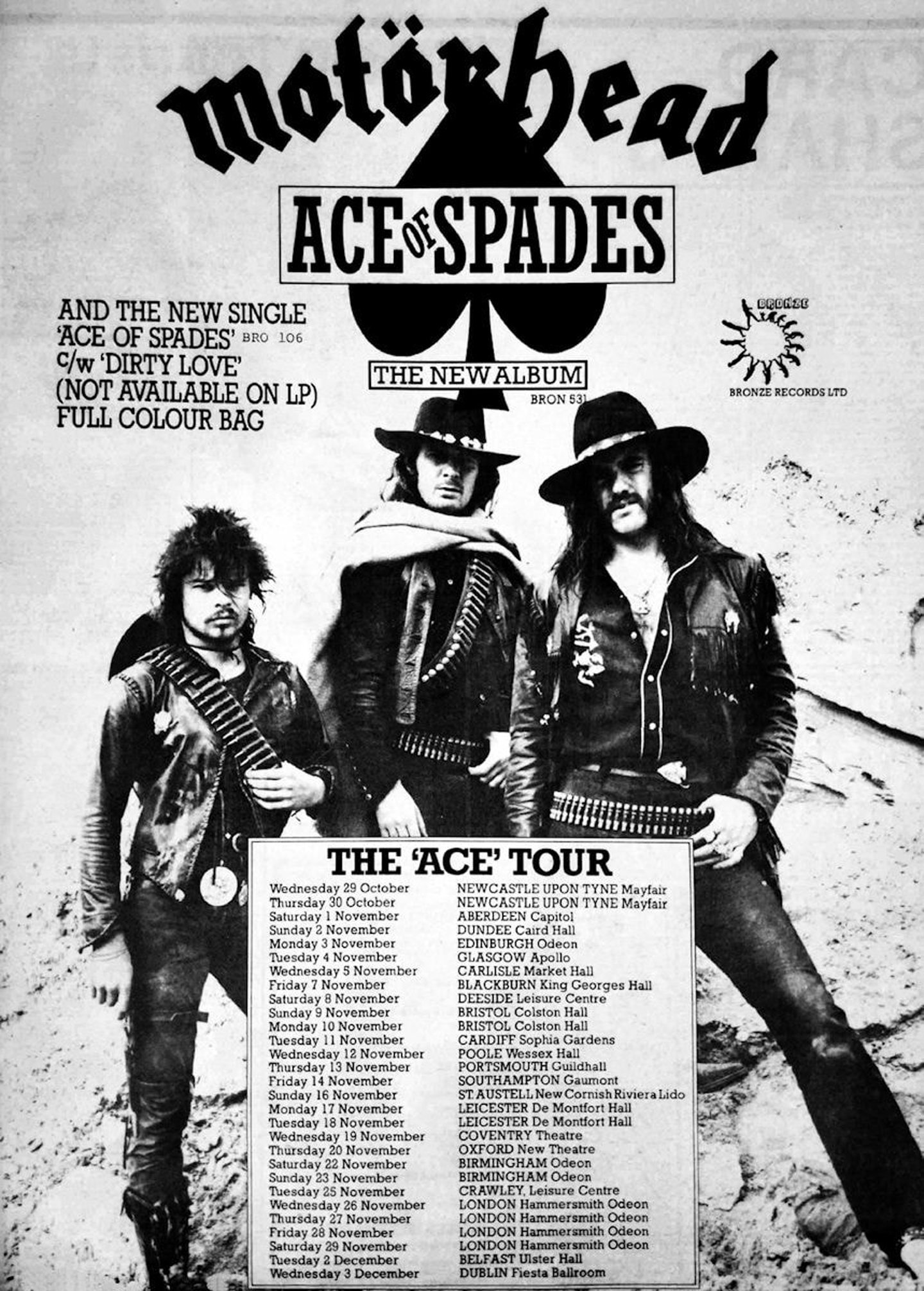 A poster for the Ace of Spades tour.