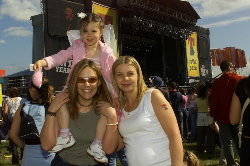 Samantha Gardiner and mum Lizzie with Lizzie's sister Lindsey at the Proclaimers in 2003.