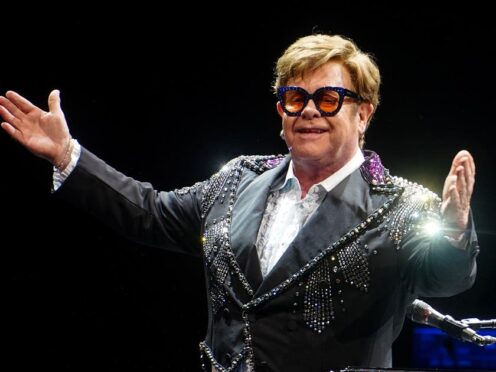 Sir Elton John performs on stage during his Farewell Yellow Brick Road tour at M&S Bank Arena in Liverpool (Peter Byrne/PA)