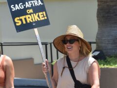 Hilary Duff and Kevin Bacon join picket lines of US actors union strike (Jordan Strauss/AP)