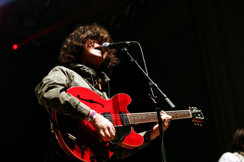 Lead singer of The View, Kyle Falconer, on stage in Dundee. 