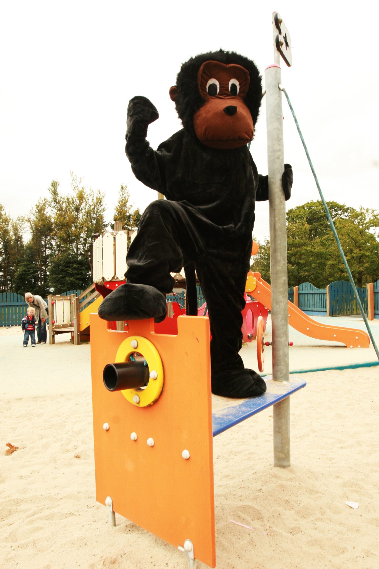 Mac the madcap monkey in Camperdown Park adventure playground. Image: DC Thomson.