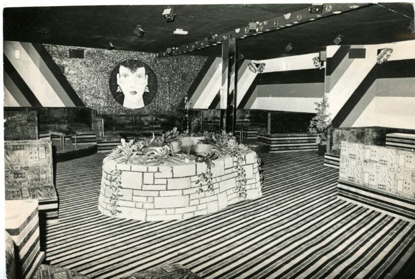 The interior of the Fountain Disco in Dundee 1983.