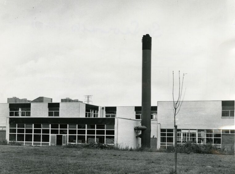 Elevation of St Saviour's RC High School, Dundee, in August 1973.