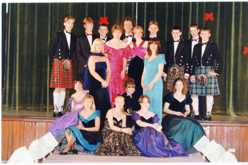 A photograph showing pupils who participated in the Rockwell High School fashion show. Image: DC Thomson.
