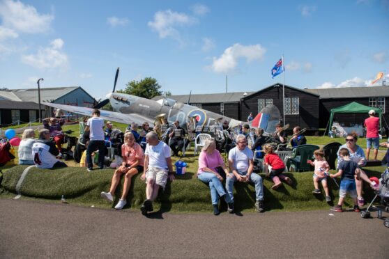 Sunny weather was enjoyed by the crowds at the air show.