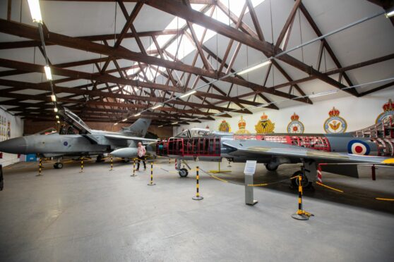 In one of the hangers are the Tornado and Hunter jets.