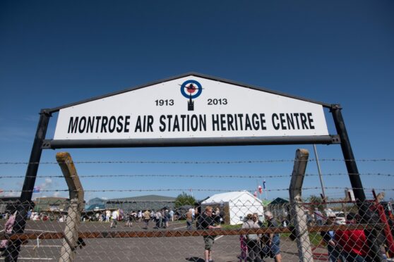 Montrose Air Station Heritage Centre sign on Waldron Road, Montrose.