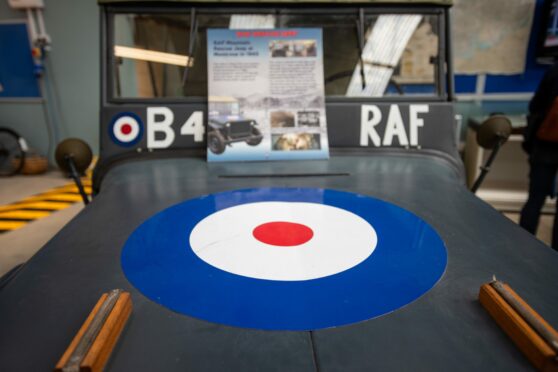 A 1945 RAF Jeep was displayed at Montrose air station.