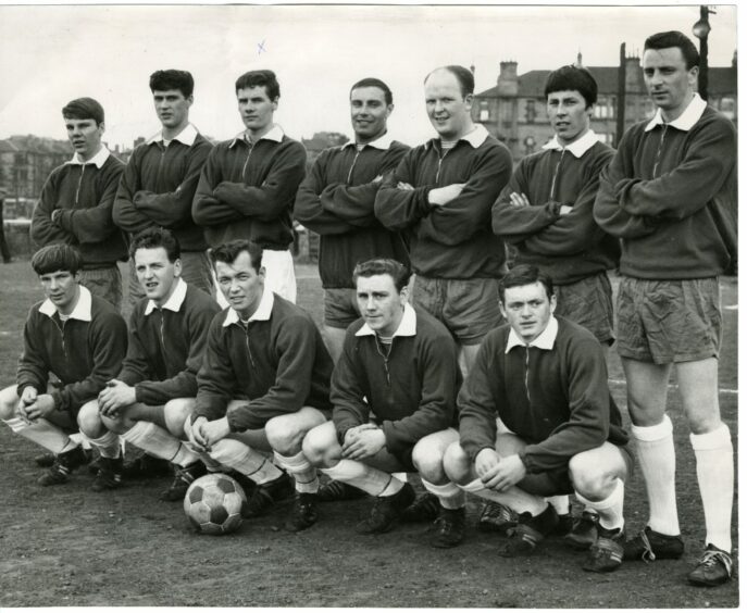 Lochee Renton's Scottish Cup winning team are pictured following the success. Image: DC Thomson.