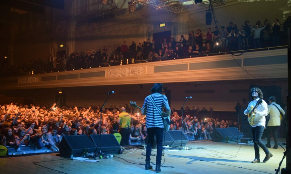The View performing at the Caird Hall in Dundee in December 2014. 