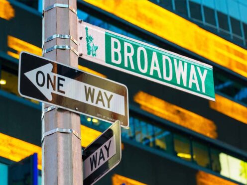 Broadway sign in Times Square, New York. (Alamy/PA)