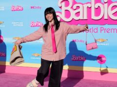 Billie Eilish at the premiere of “Barbie” on Sunday at The Shrine Auditorium in Los Angeles. (Chris Pizzello/AP)