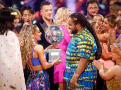 Hamza Yassin and Jowita Przystal after winning Strictly Come Dancing 2022 (Guy Levy/PA)