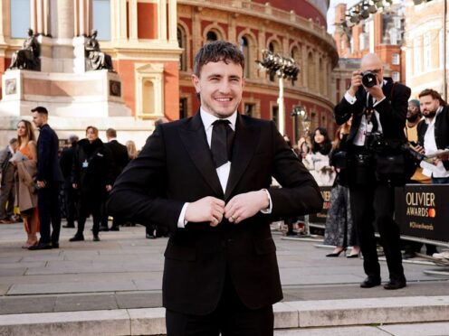 Paul Mescal attending the Olivier Awards at the Royal Albert Hall, London (Jordan Pettitt/PA)
