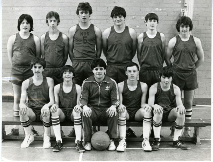 Menzieshill High School basketball team in 1982. Image: DC Thomson.