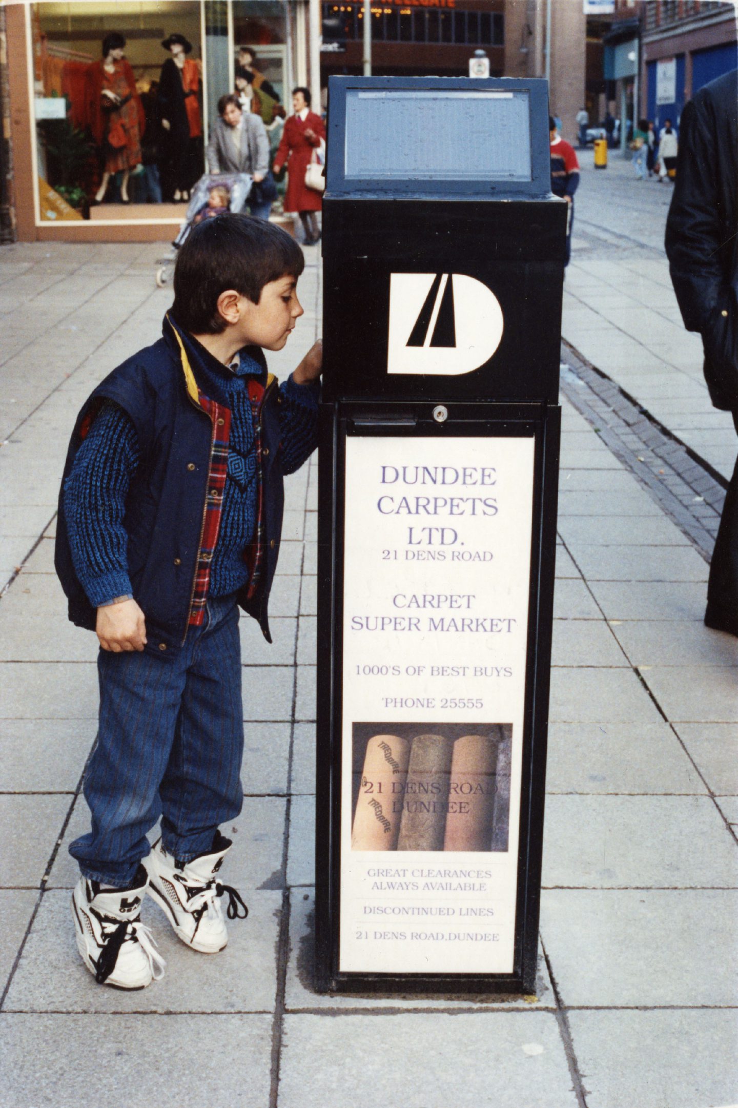 Rhys Campbell looking into a bin. Image: DC Thomson.