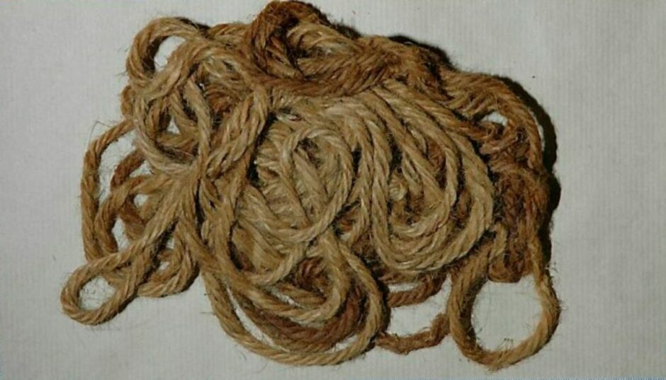 The jute rope used to bind the female victim was made in Dundee. Image: Norfolk Police.