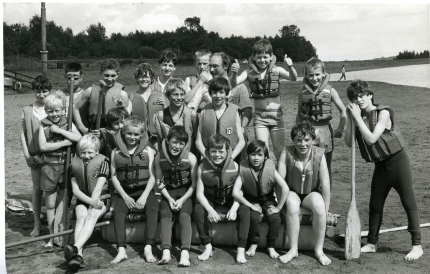 Clatto Raft Race competitors in August 1985.