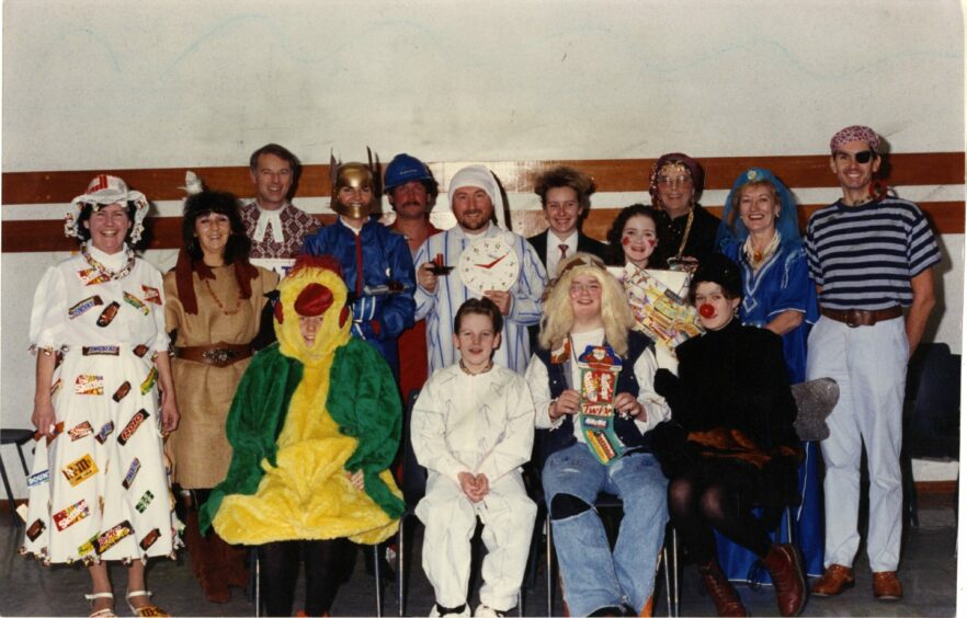 The teachers along with the winners of the "dress as you please day". Image: DC Thomson.