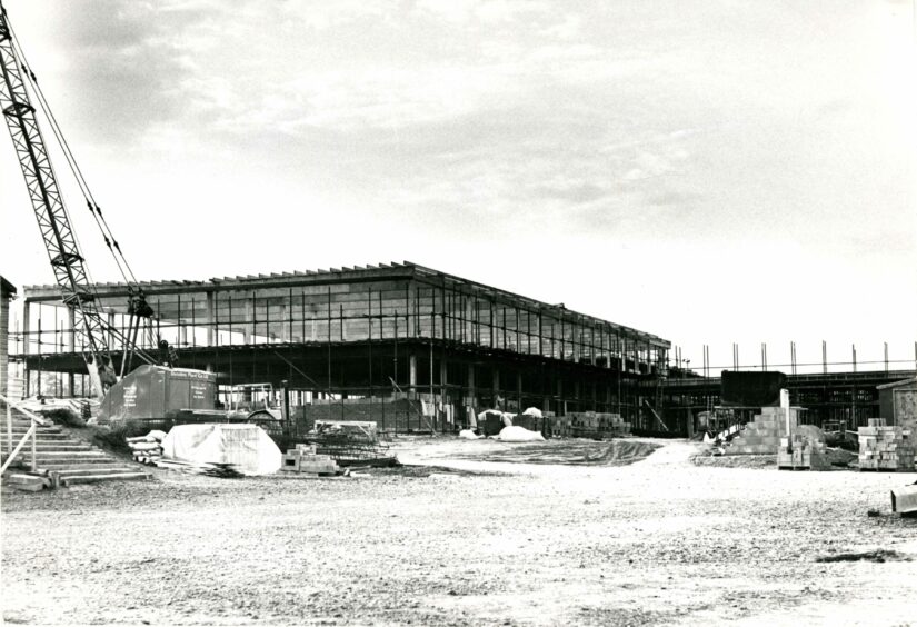 Monifieth High School under construction in May 1978. Image: DC Thomson.