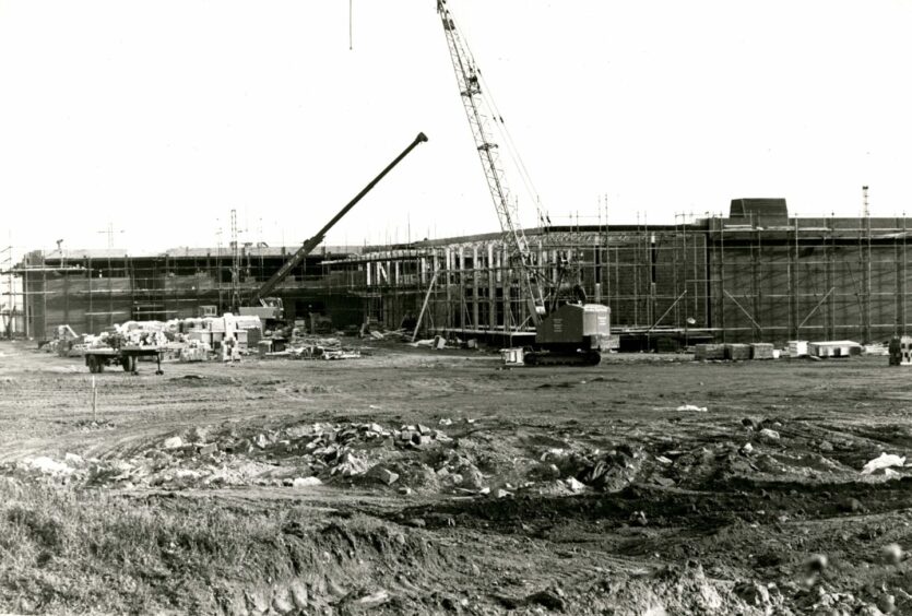 Work progressing well on Monifieth High School in November 1978. Image: DC Thomson.