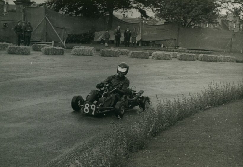 Karting champion David Leslie at Beveridge in 1971
