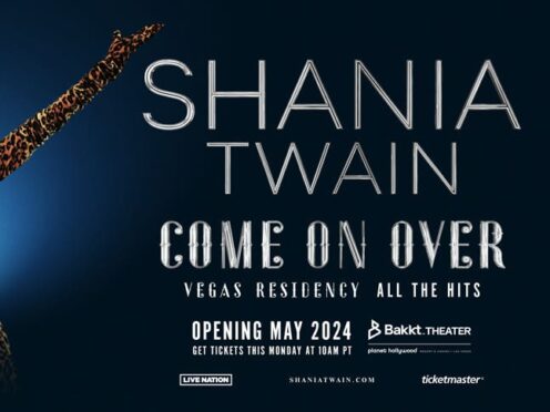 Shania Twain will perform all the hits at her Planet Hollywood residency in Las Vegas (Live Nation/PA)
