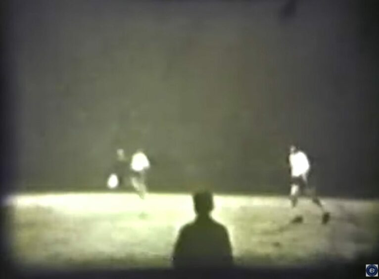 Some of the grainy footage of Dundee's 4-1 against Anderlecht appears in the video. Image: Dee Archive.