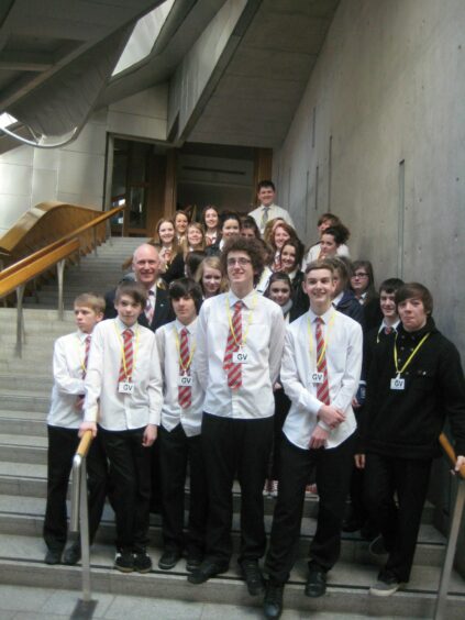 Pupils being given a tour of the parliament building. Image: Supplied.