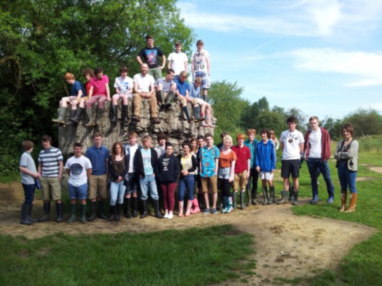 Pupils and staff from Menzieshill High School on a five-day trip to Belgium and France in 2012.