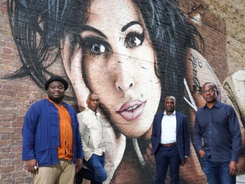 Ade Omotayo, Dale Davis, Nathan Allen and Hawi Gondwe of the Amy Winehouse Band at the Hawley Arms in London (Ian West/PA)
